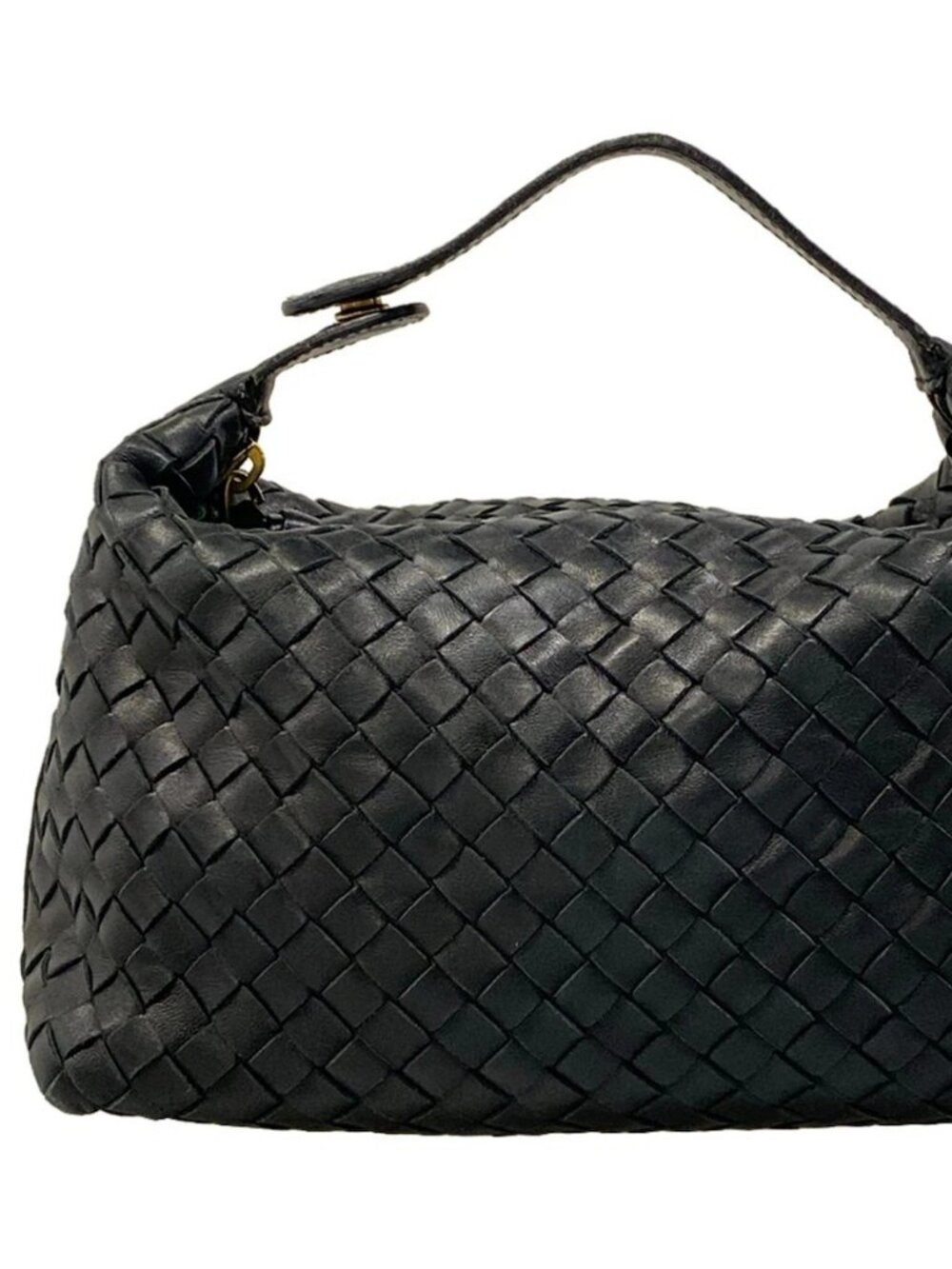 BOTTEGA VENETA Intrecciato Black Leather Handbag